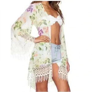 🌸SMYM show me your mumu Metzler Kimono- Flower Press cardigan small S
